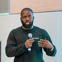 Blessing Adesiji speaking at an event