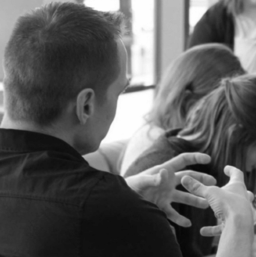 James teaching students