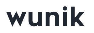 Wunik brand logo, written in lowercase with simple and modern typography in dark color.