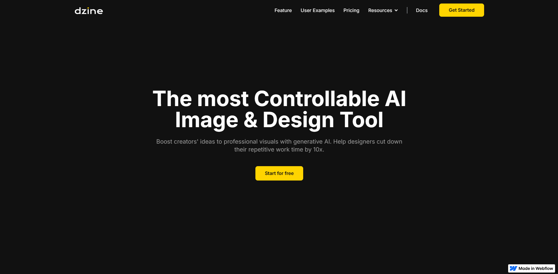 Dzine website banner