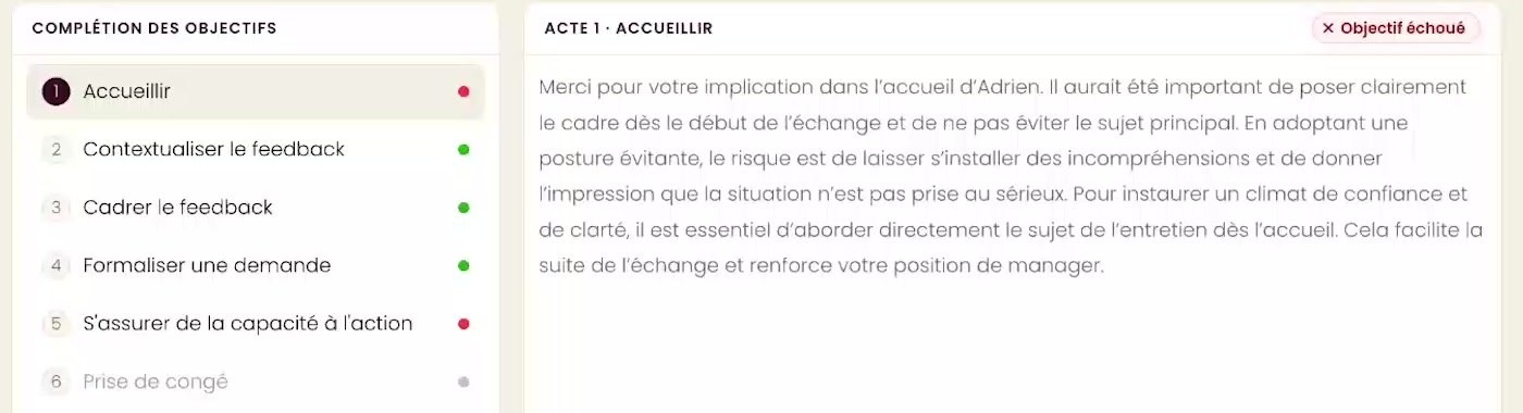 Rapport Practicio : l'objectif Accueillir est échoué, avec une explication bienveillante