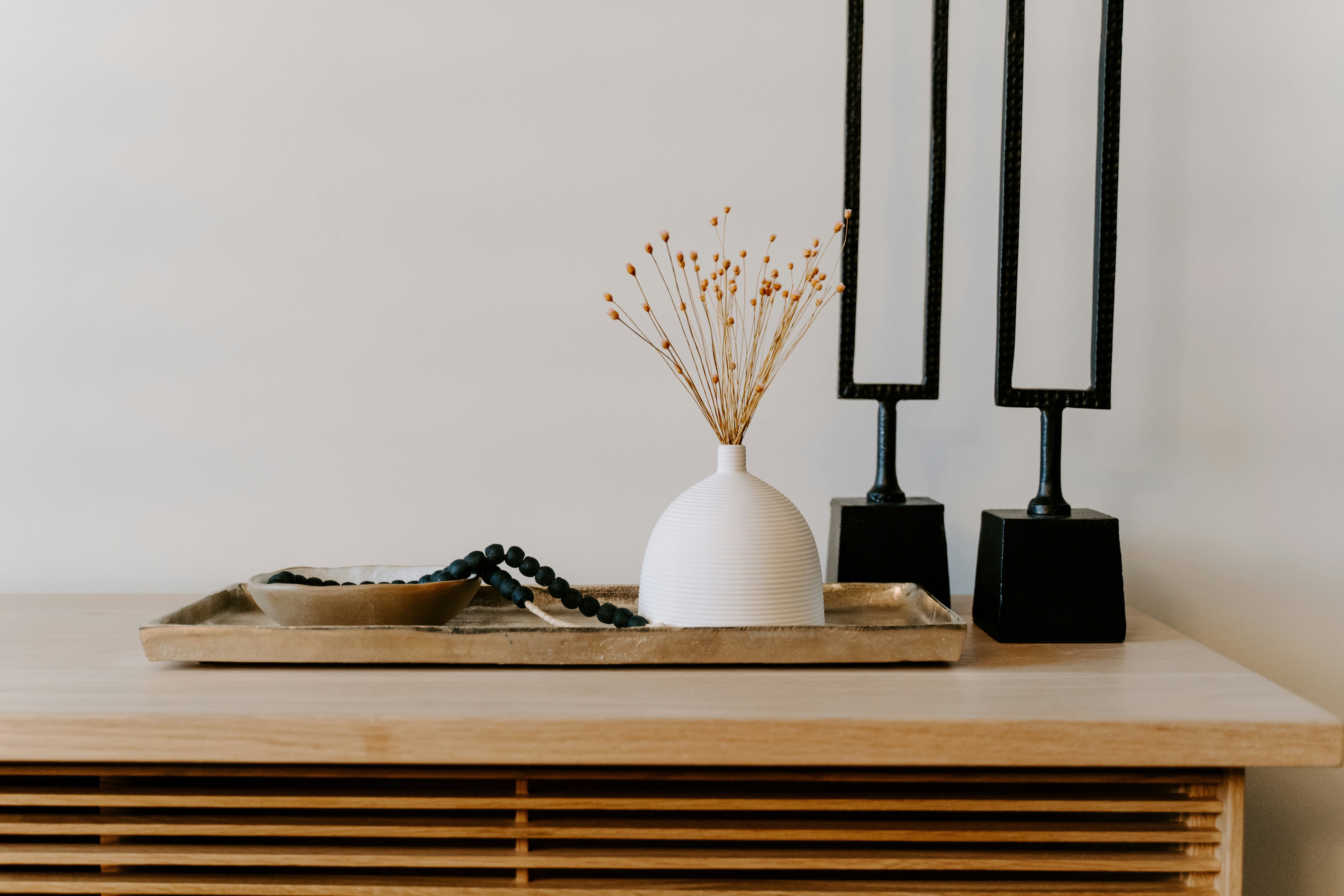 Decor on a mantel stock image