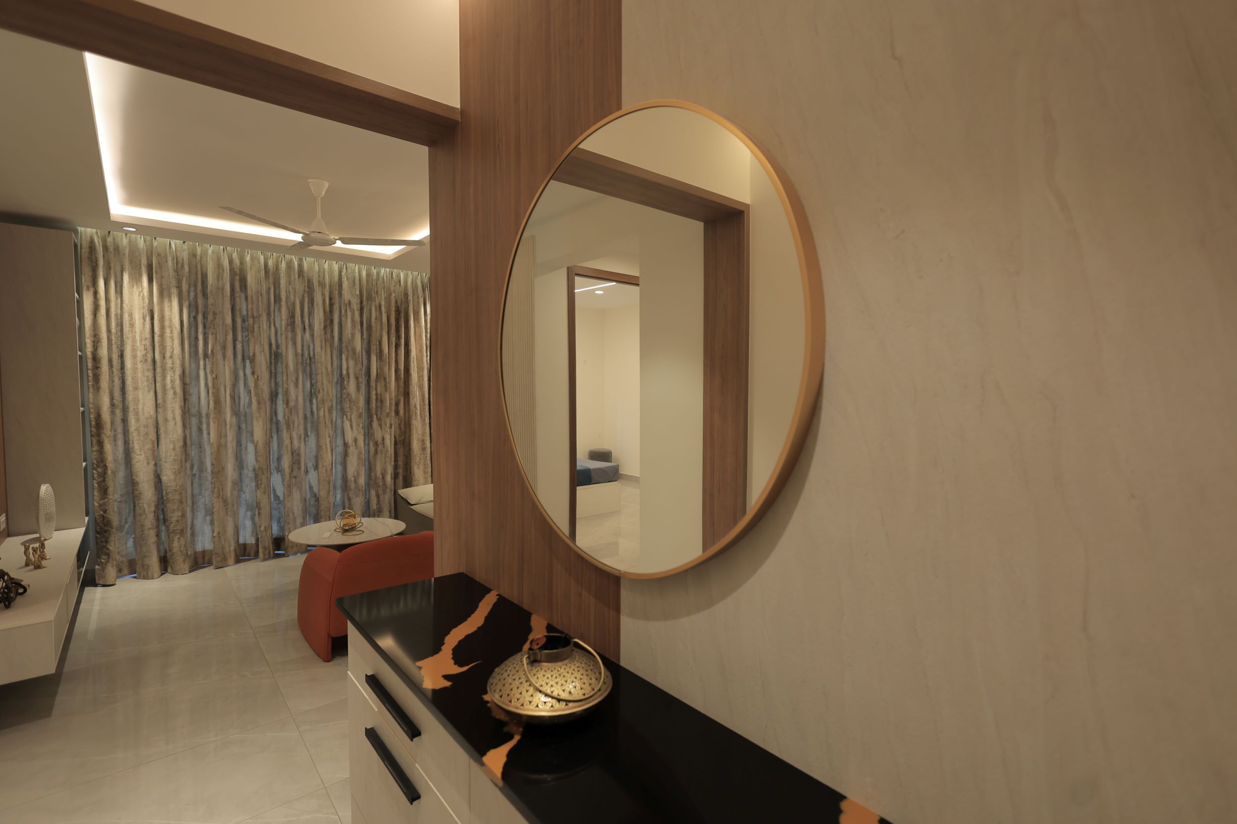 Premium living room interior designed by iScape Interiors in Trivandrum