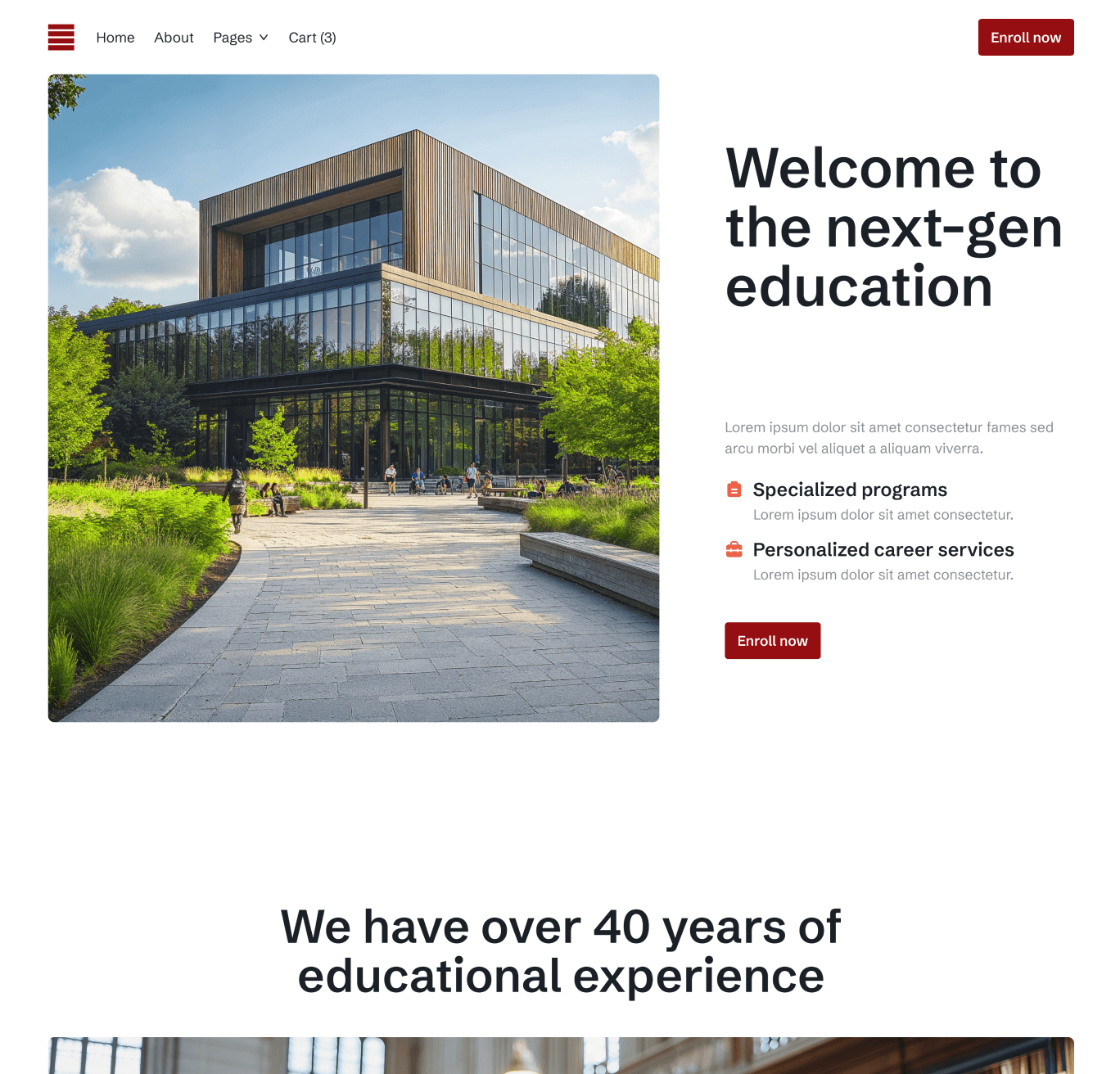 Hero Home V3 Eduhub University Webflow Template | BRIX Template
