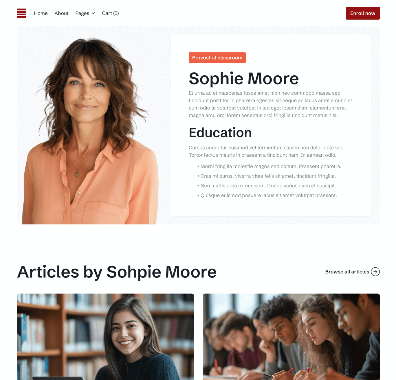 Hero Teach Single Eduhub University Webflow Template | BRIX Template
