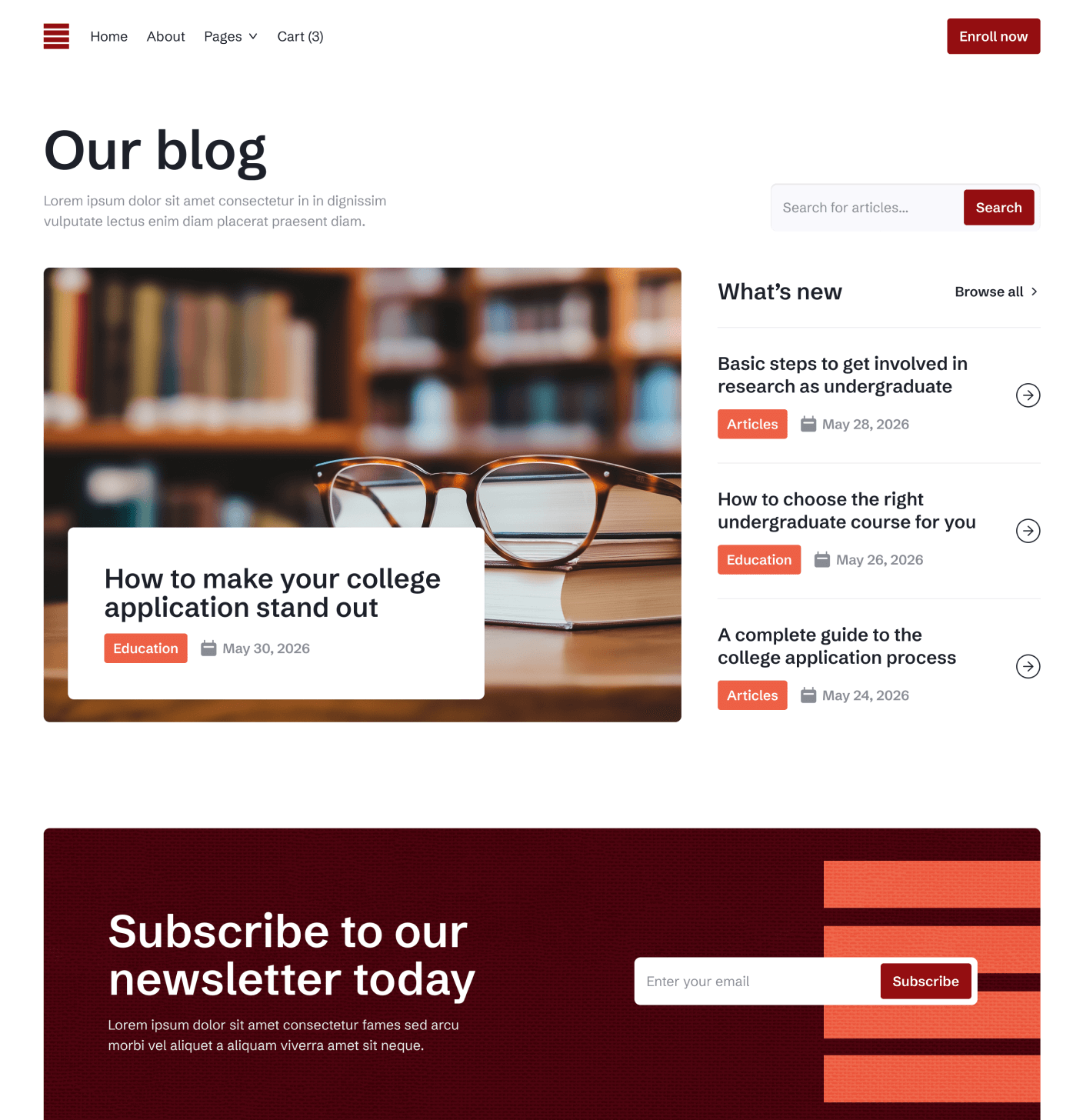 Main Blog V2 Eduhub University Webflow Template | BRIX Template
