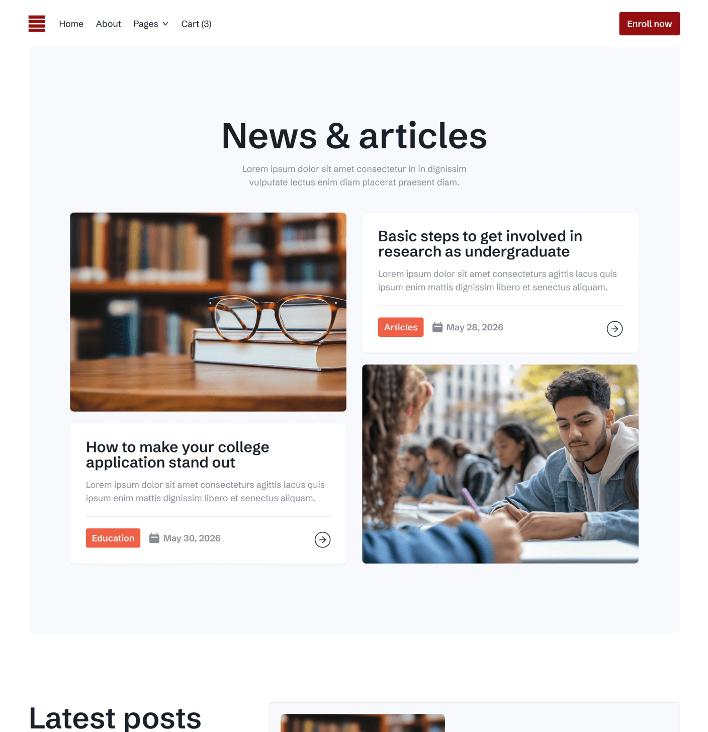 Main Blog V3 Eduhub University Webflow Template | BRIX Template