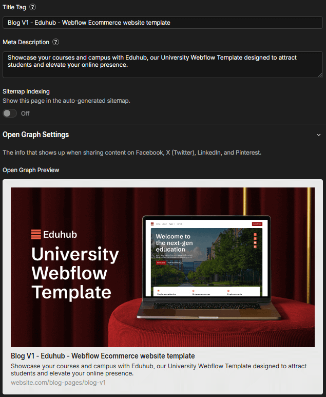 Start here Eduhub X Webflow Template And Ui Kit SEO | Brix Template
