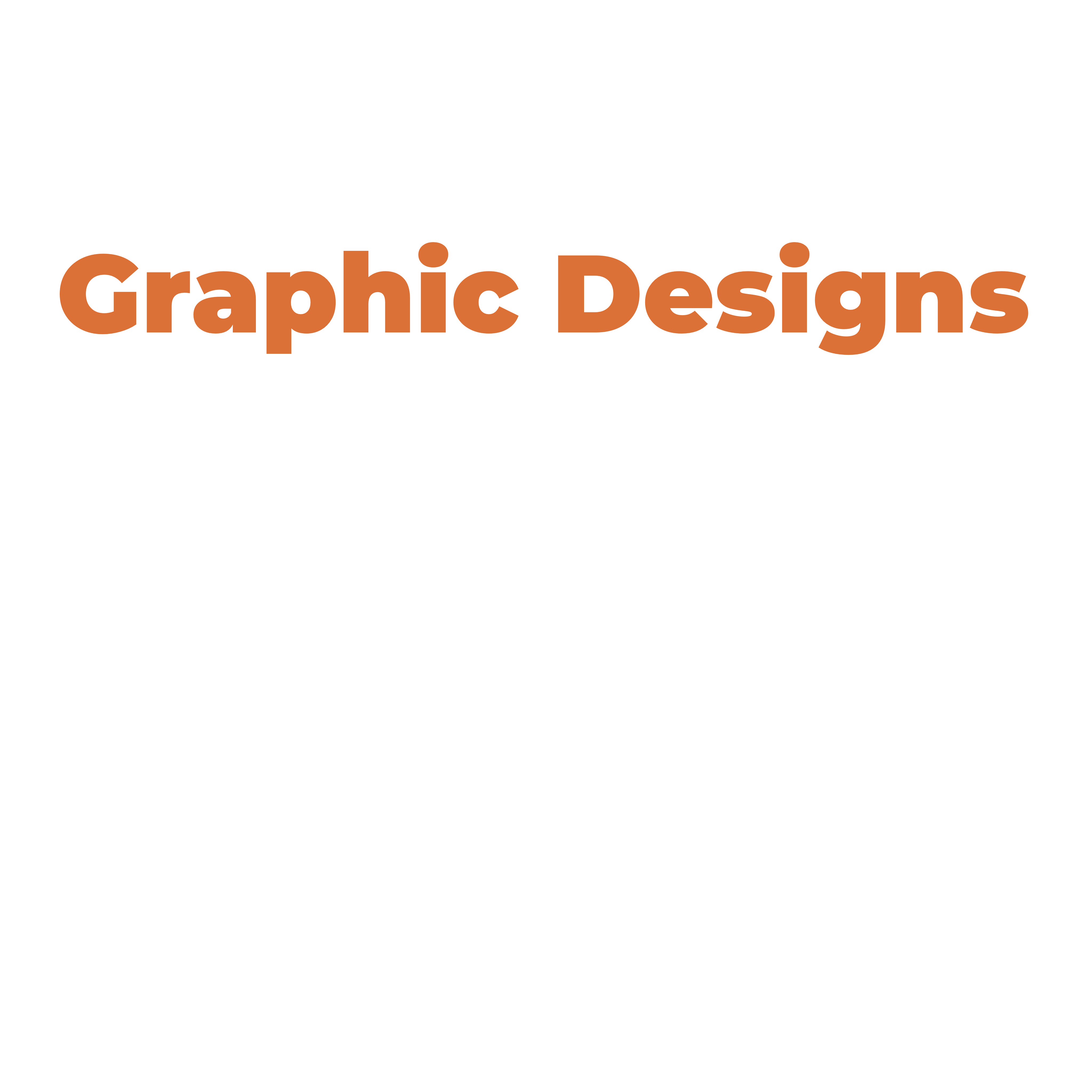 Orange bold text that reads 'Graphic Designs' on a black background.