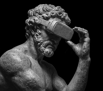 Statue with VR glasses