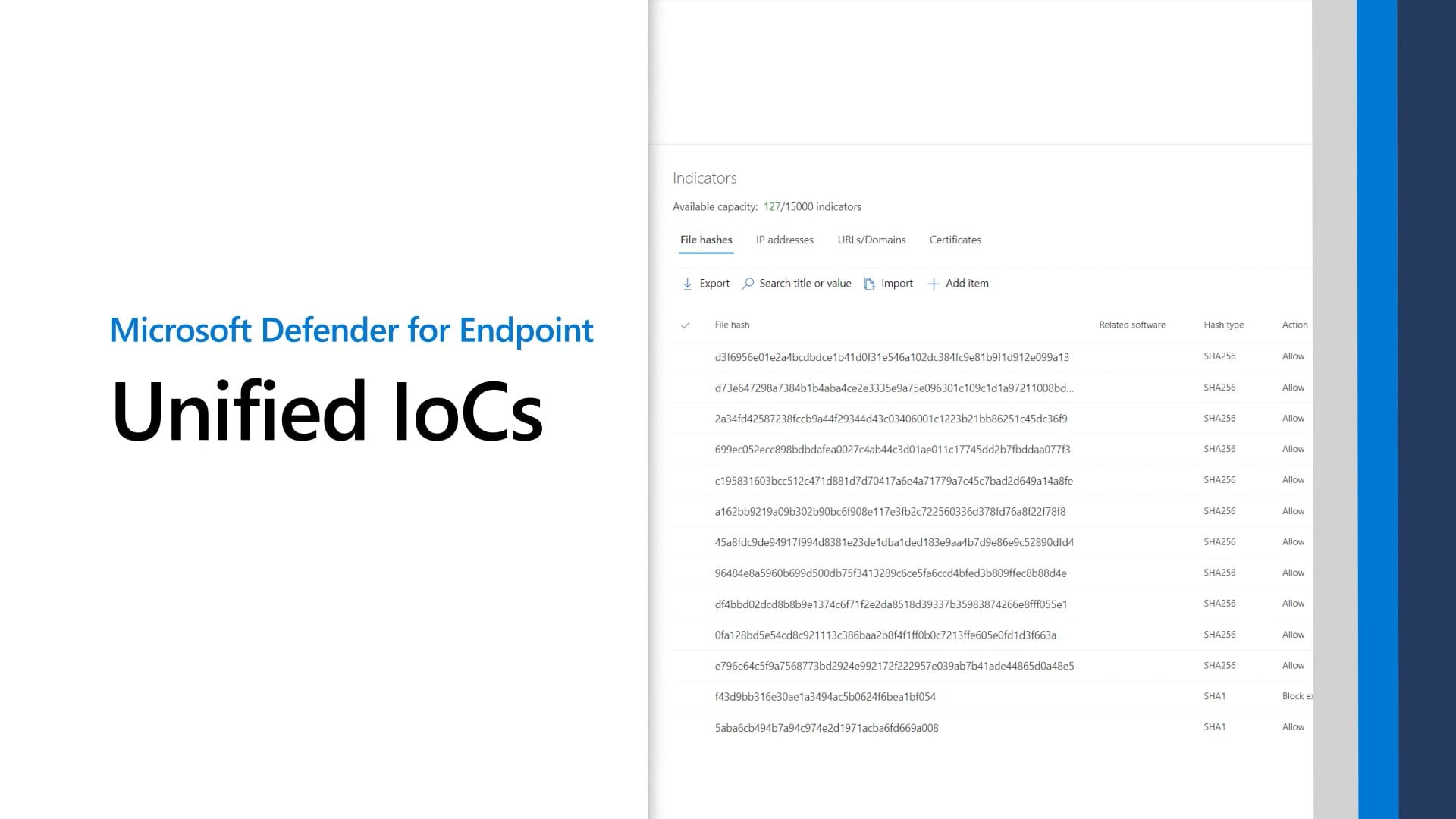 Thumbnail of the video titled "Microsoft Defender for Endpoint: Unified IoCs"