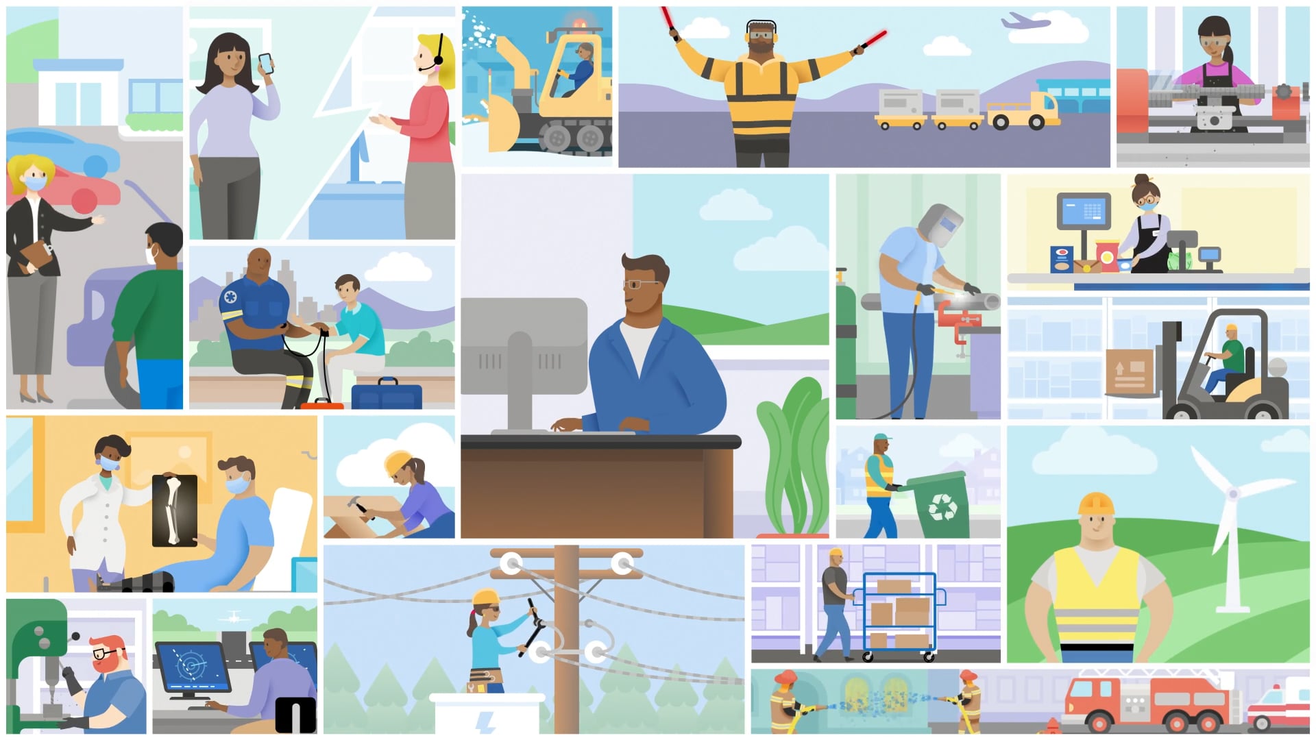 Thumbnail of the video titled "Microsoft Teams for frontline workers"