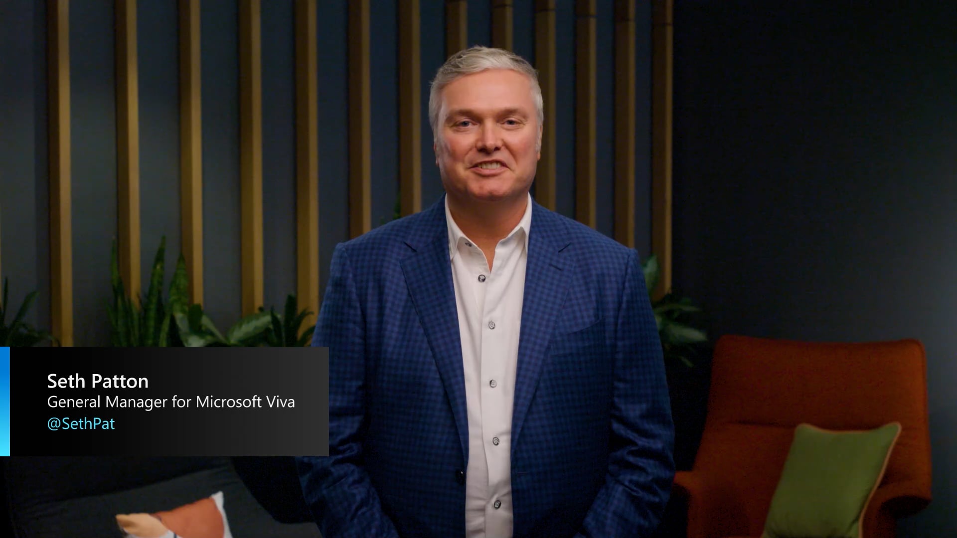 Thumbnail of the video titled "Microsoft Viva: Press briefing"