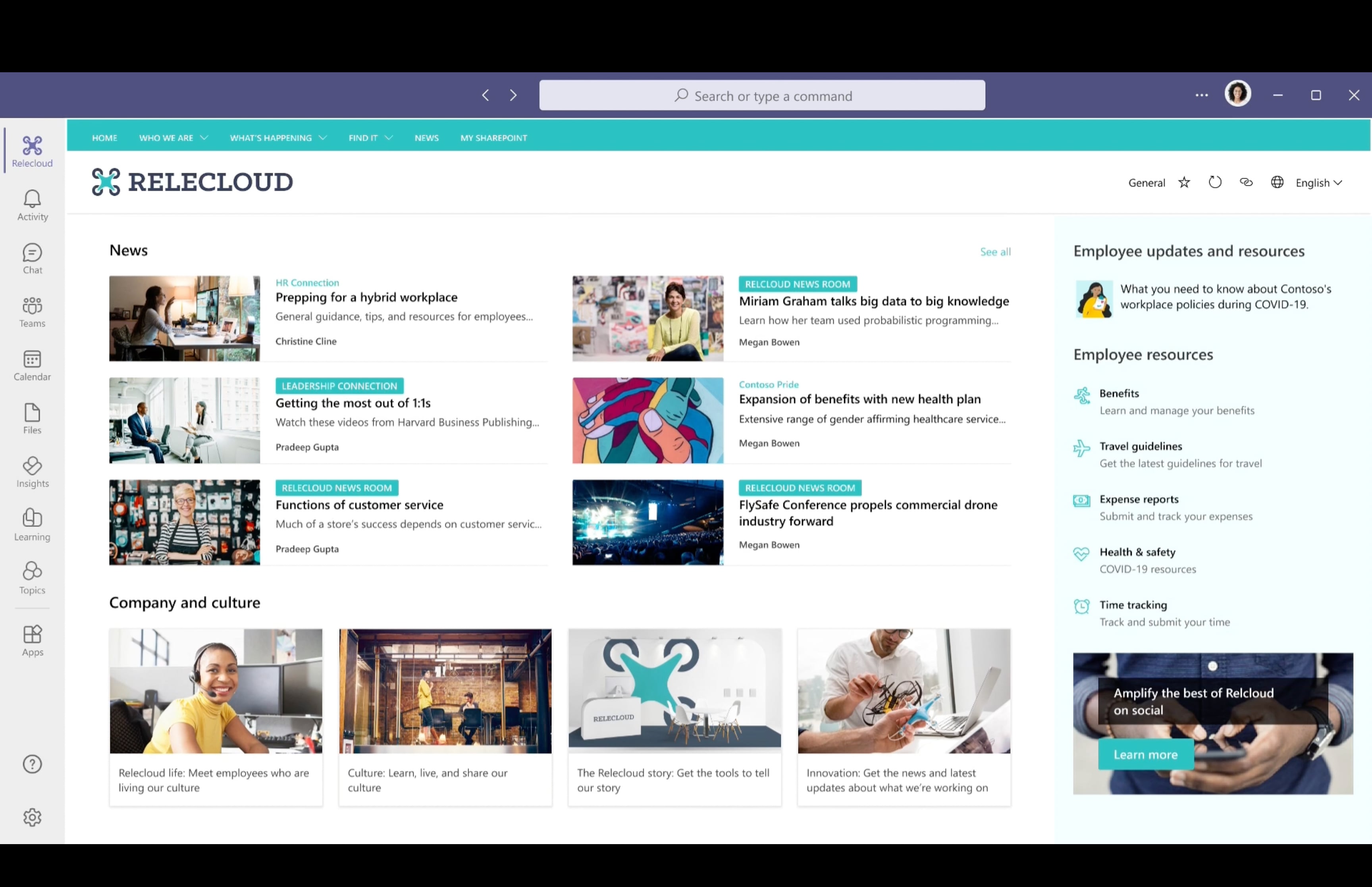 Thumbnail of the video titled "Microsoft Viva demo"