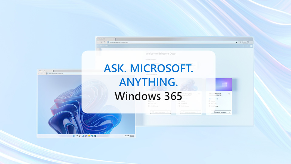Page banner for the AMA: Windows 365 - August 2025