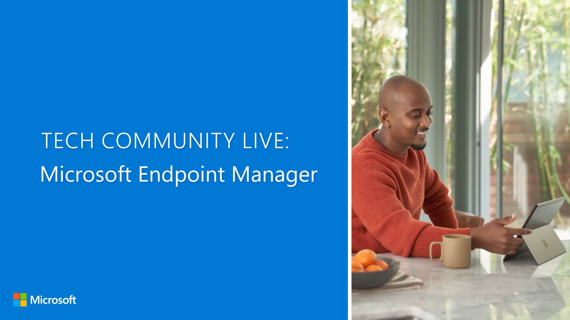Thumbnail of the video titled "Tech Community Live: Microsoft Endpoint Manager title sequence"