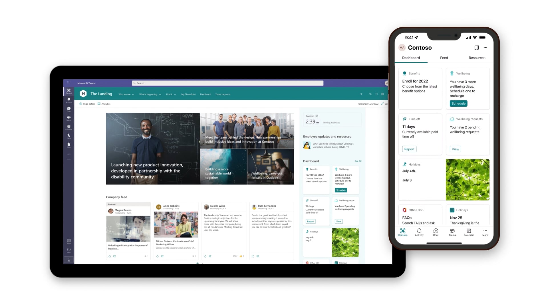Thumbnail of the video titled "Microsoft Viva Connections user demo"