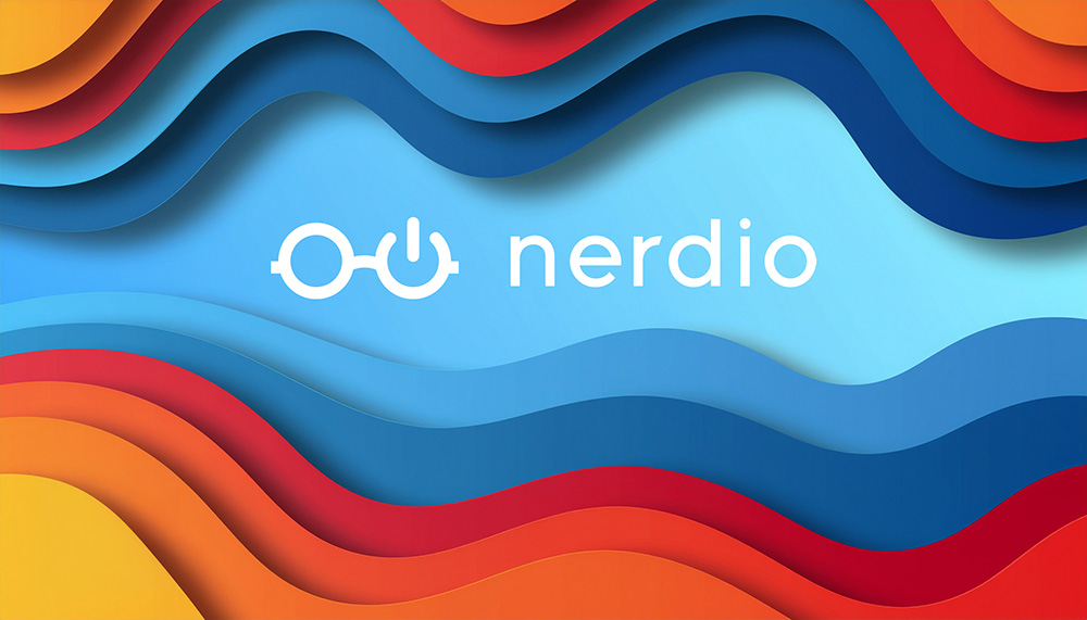 Abstract paper-cut image of the Nerdio logo