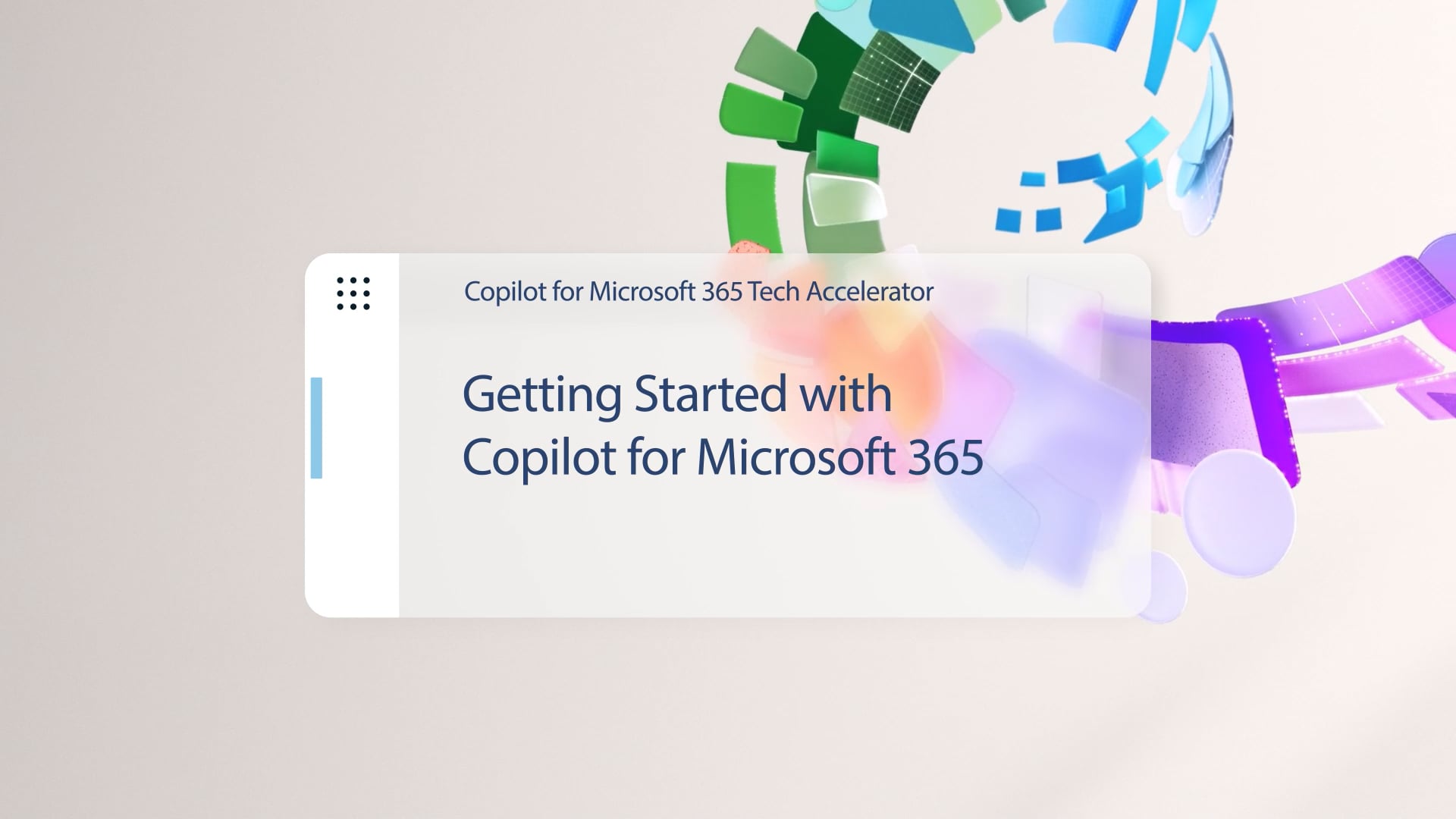 Thumbnail for the video titled "Copilot for Microsoft 365 tech accelerator GFX package"