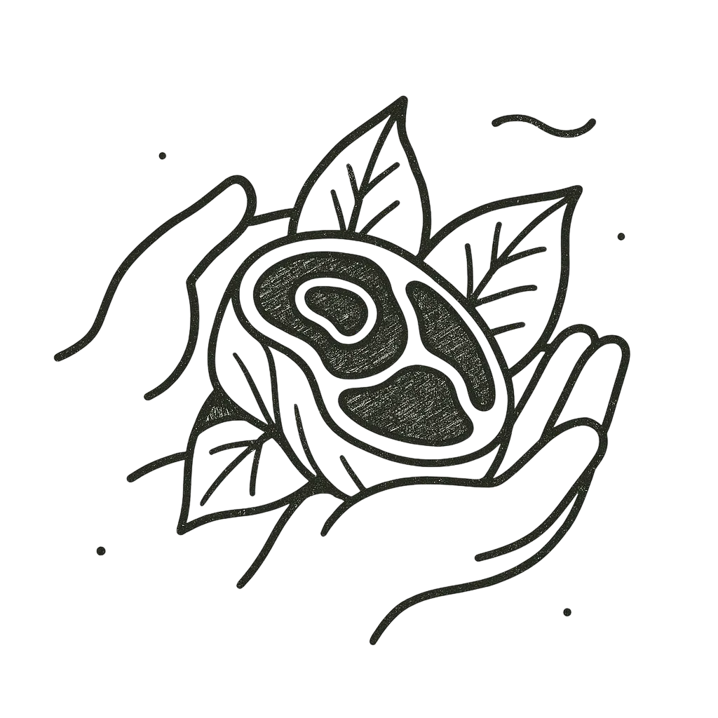 Mani che tengono una capsula con semi e foglie, simbolo di cura e natura.