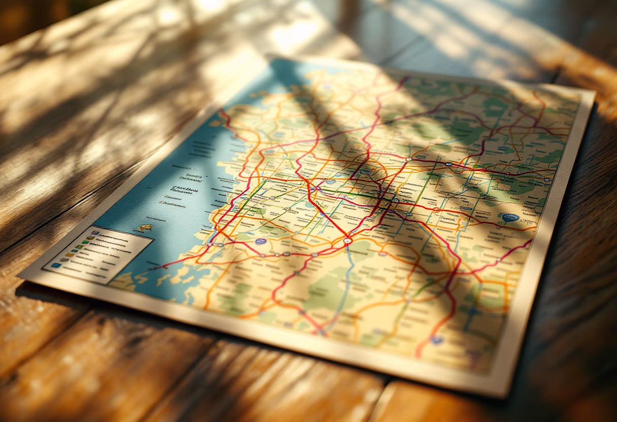 image of regional public transport map for a public transportation company