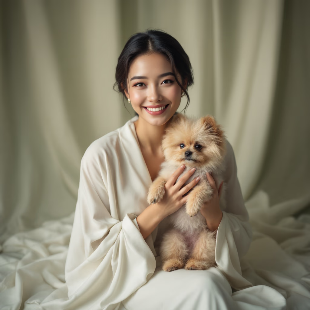 [headshot] image of a customer interacting with their pet