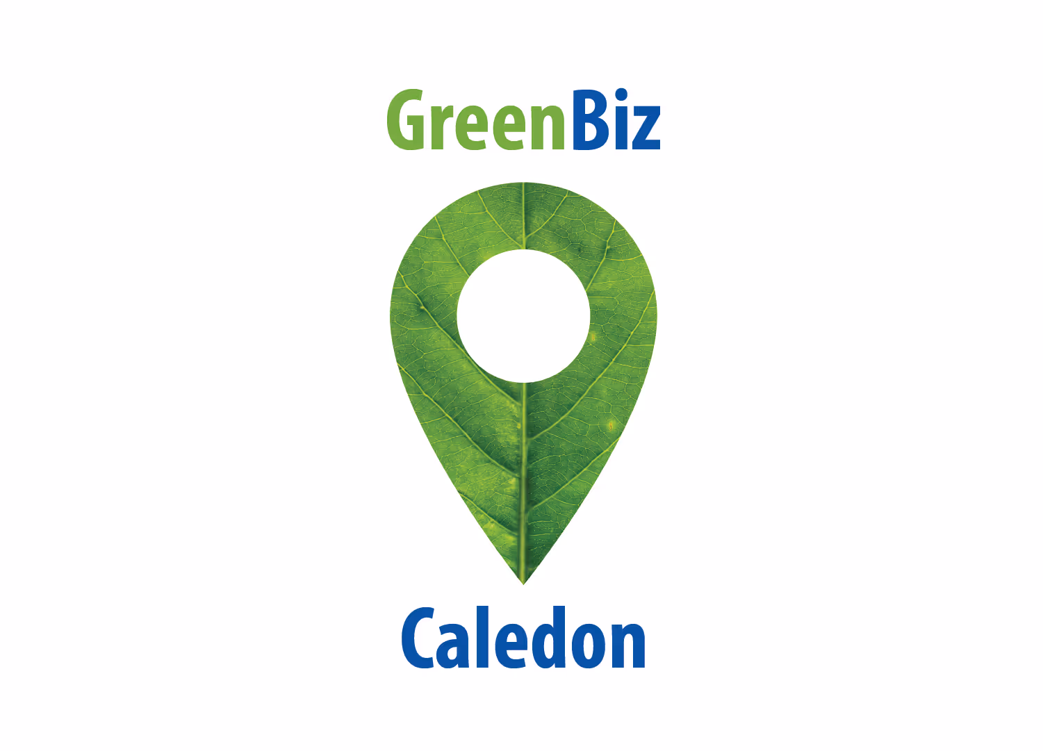A green leaf with the words green biz on it.