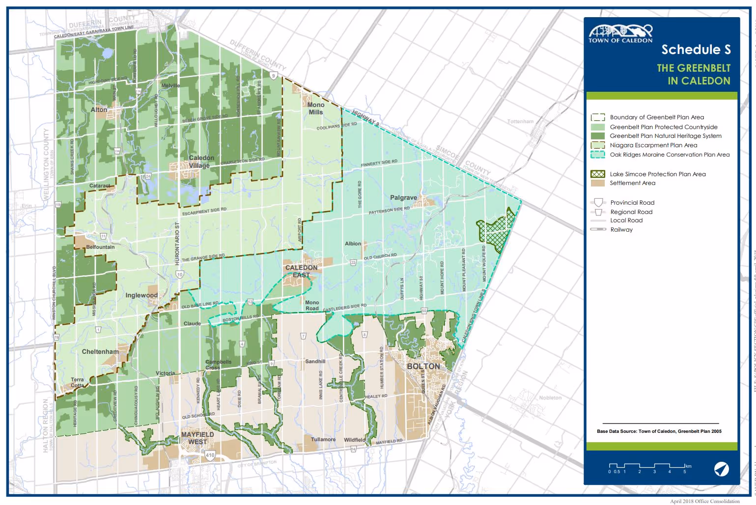 Schedule S from Official Plan Greenbelt Plan in Caledon