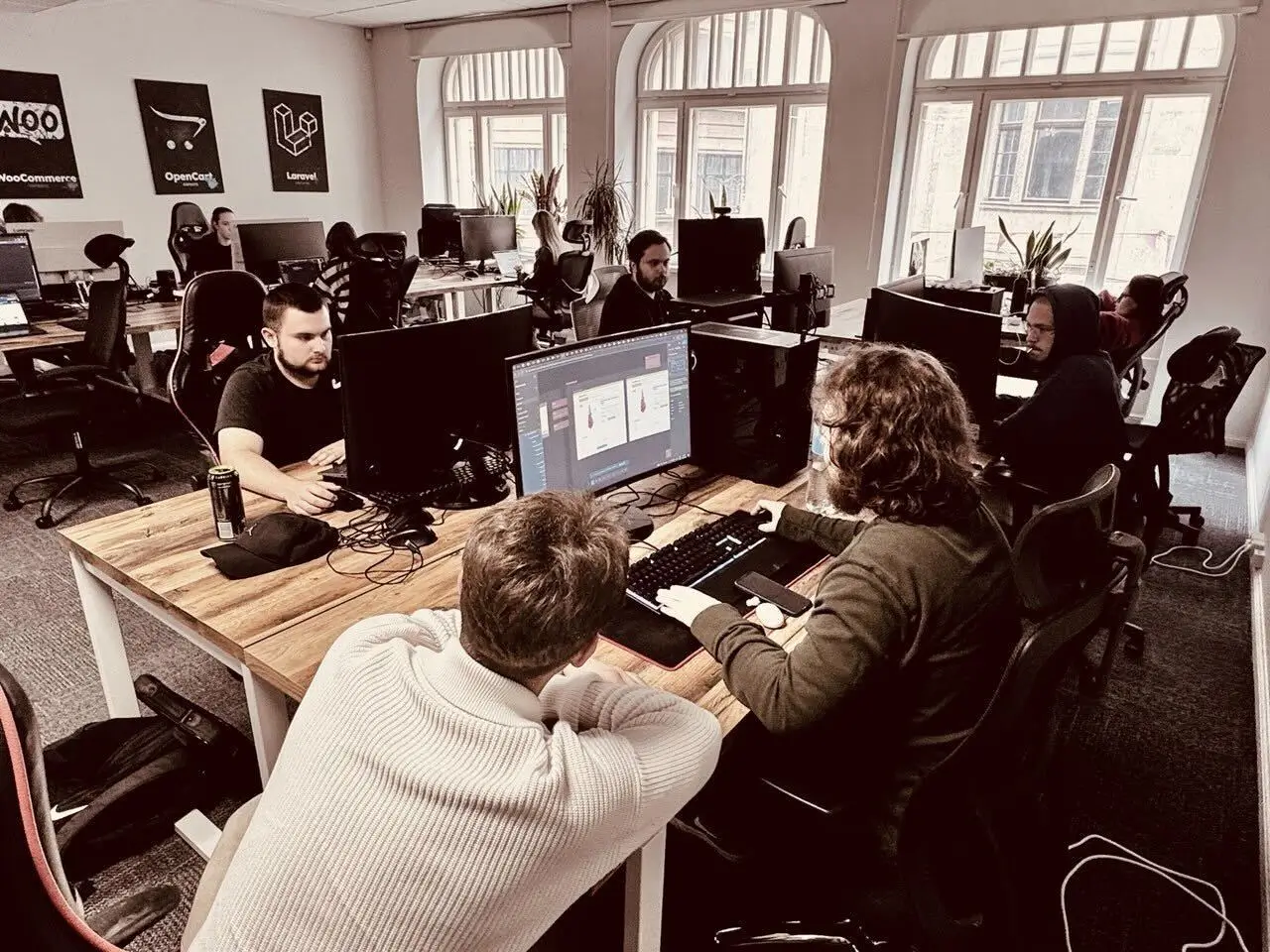 WD Market e-commerce developers in an office