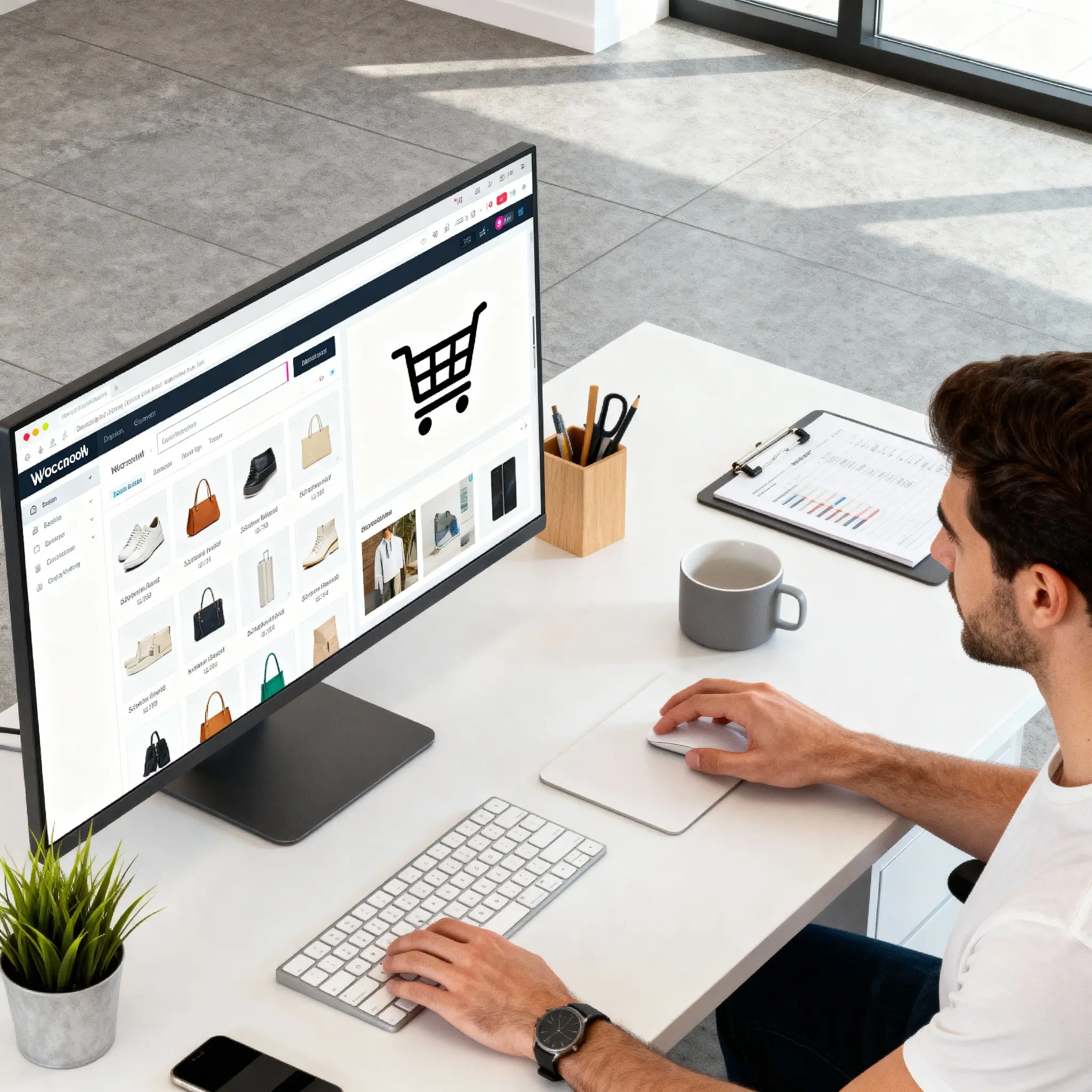 Customer using a store's interface