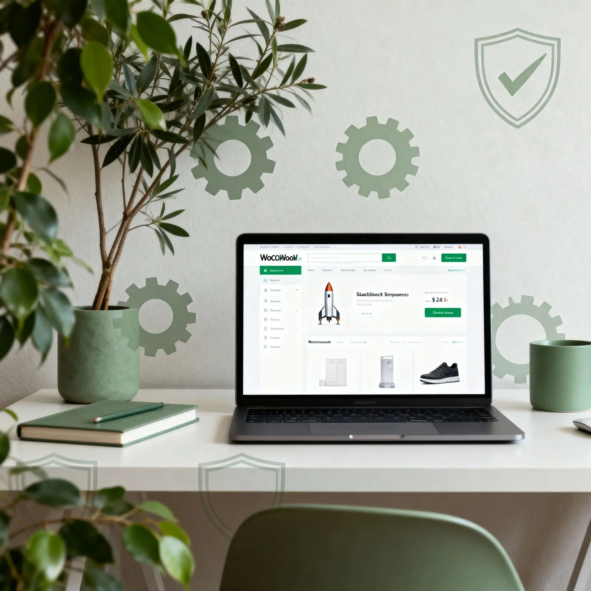 E-commerce store page open on a laptop