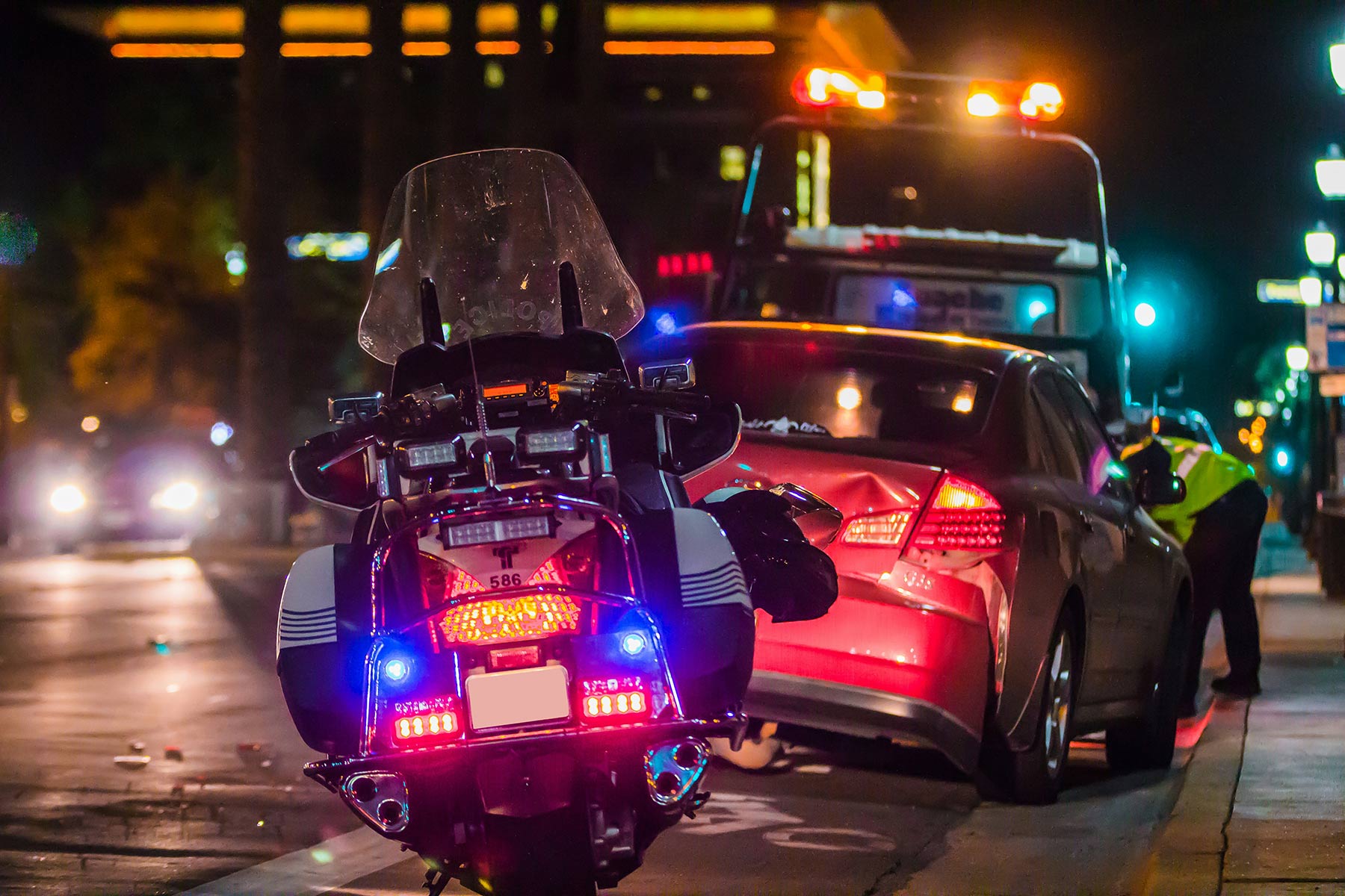Rear End Collision At Night