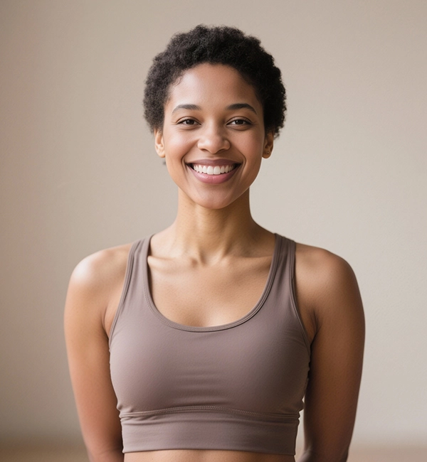 Smiling Woman Portrait Yoga Instructor Lummi AI