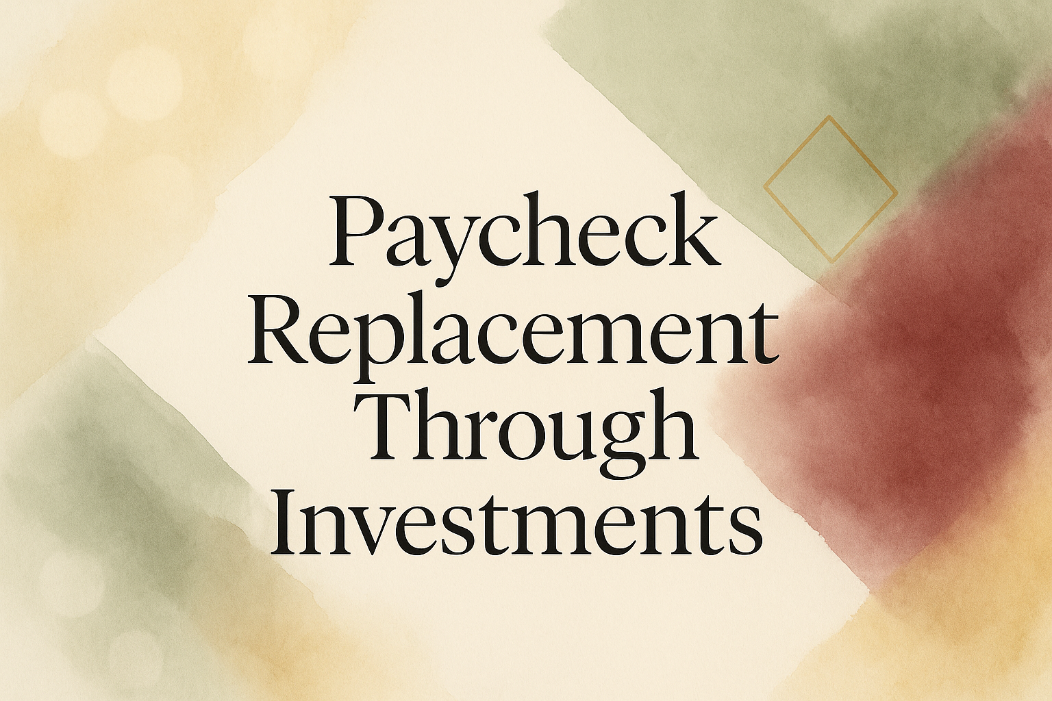 Monthly Paycheck Replacement Through Investments: A Simple Guide