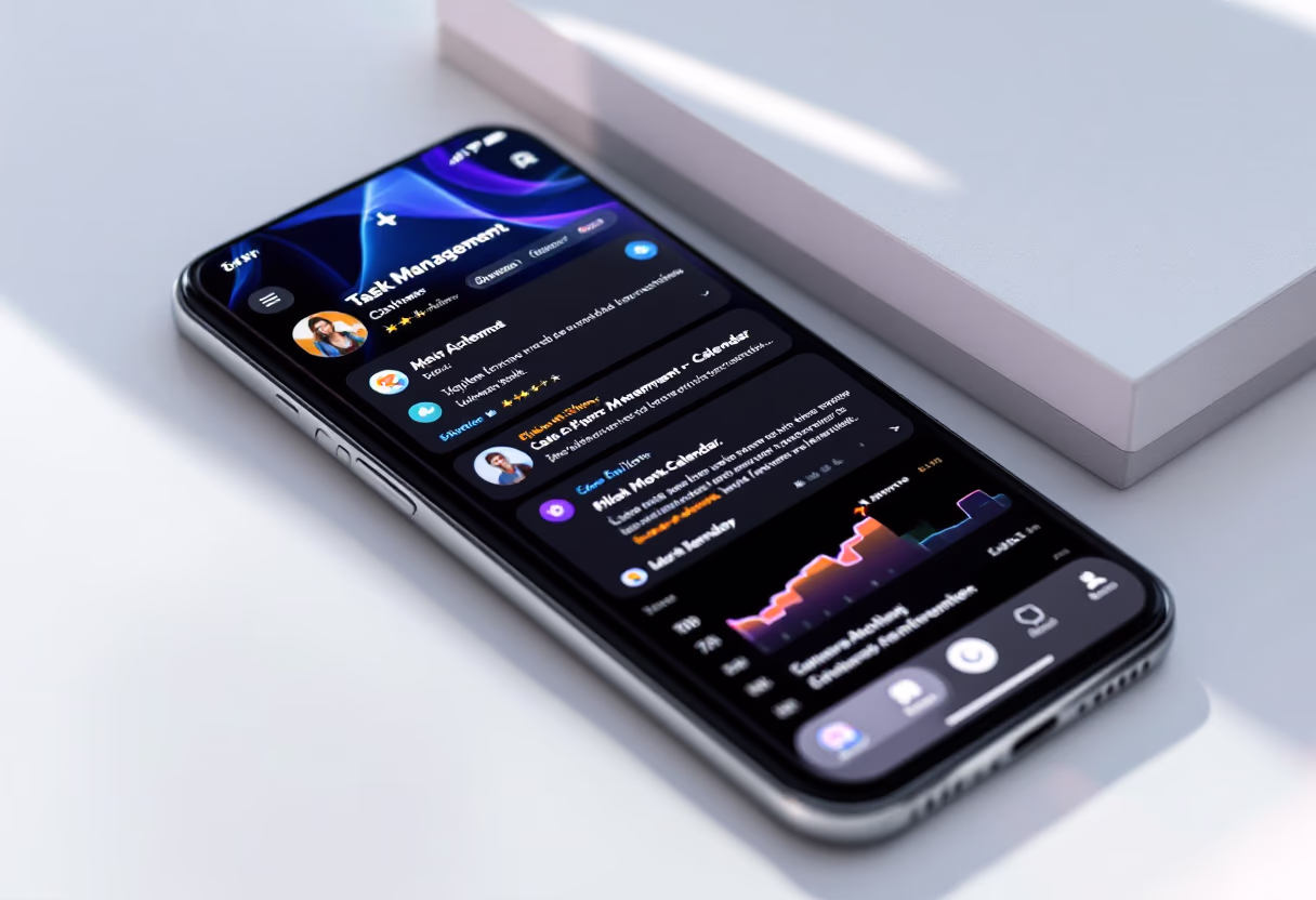 [digital project] image of a mobile device with a productivity app (for a productivity tools business)