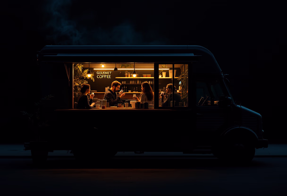image of outdoor dining experience (for a food truck)