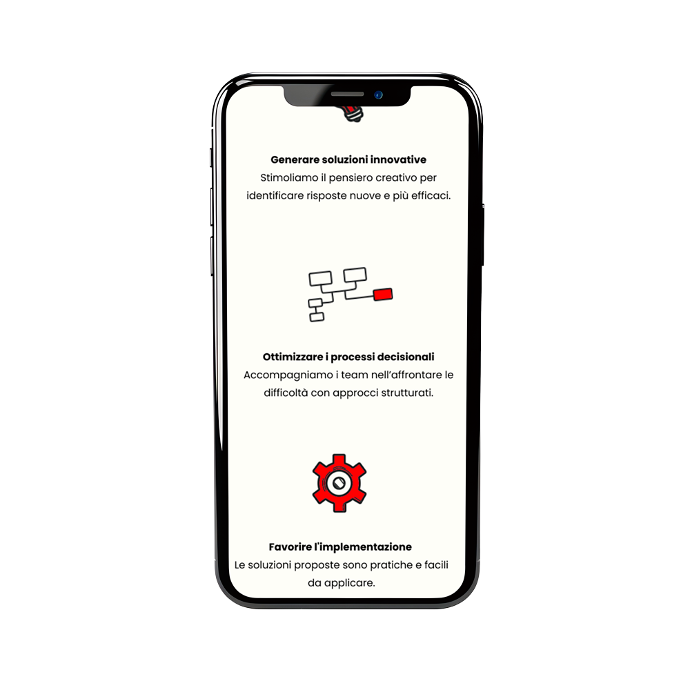 Mockup sito mobile: esempio di dettagli grafici dei servizi da mobile.