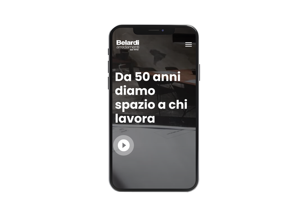 Mockup sito mobile: vista della viweport della pagina chi siamo.