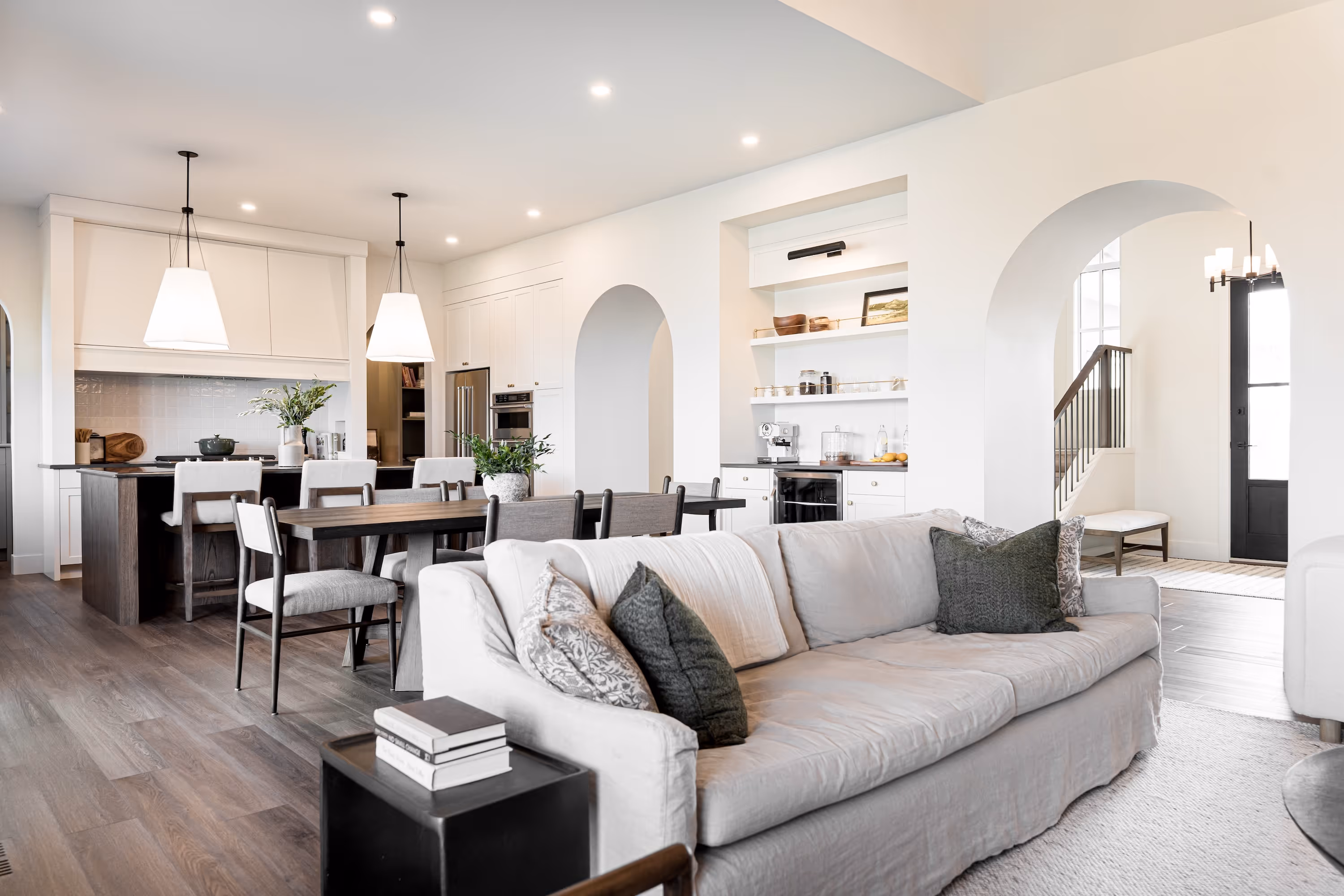 Bright beautiful open living and kitchen area