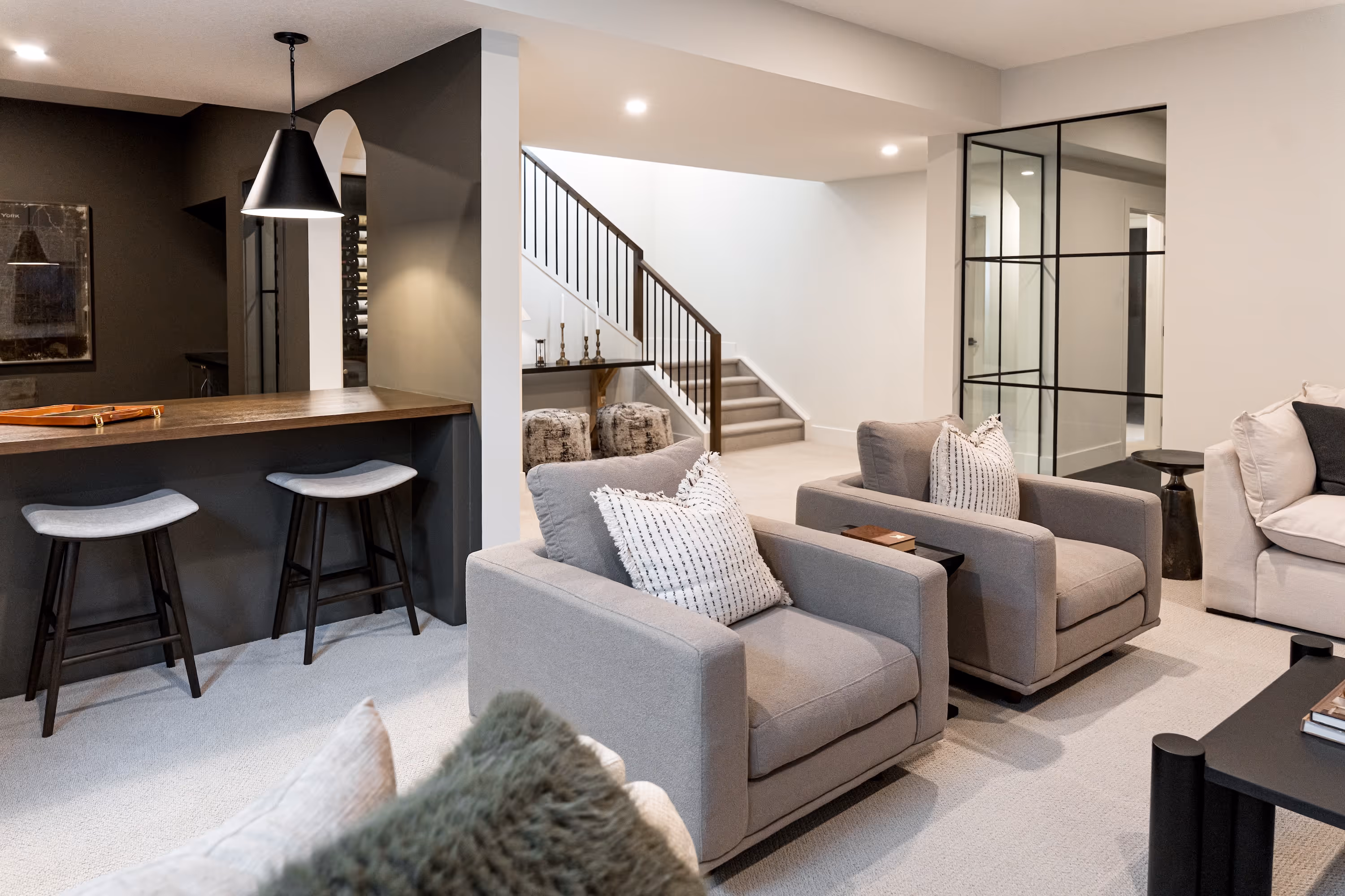 Living area with bar seating