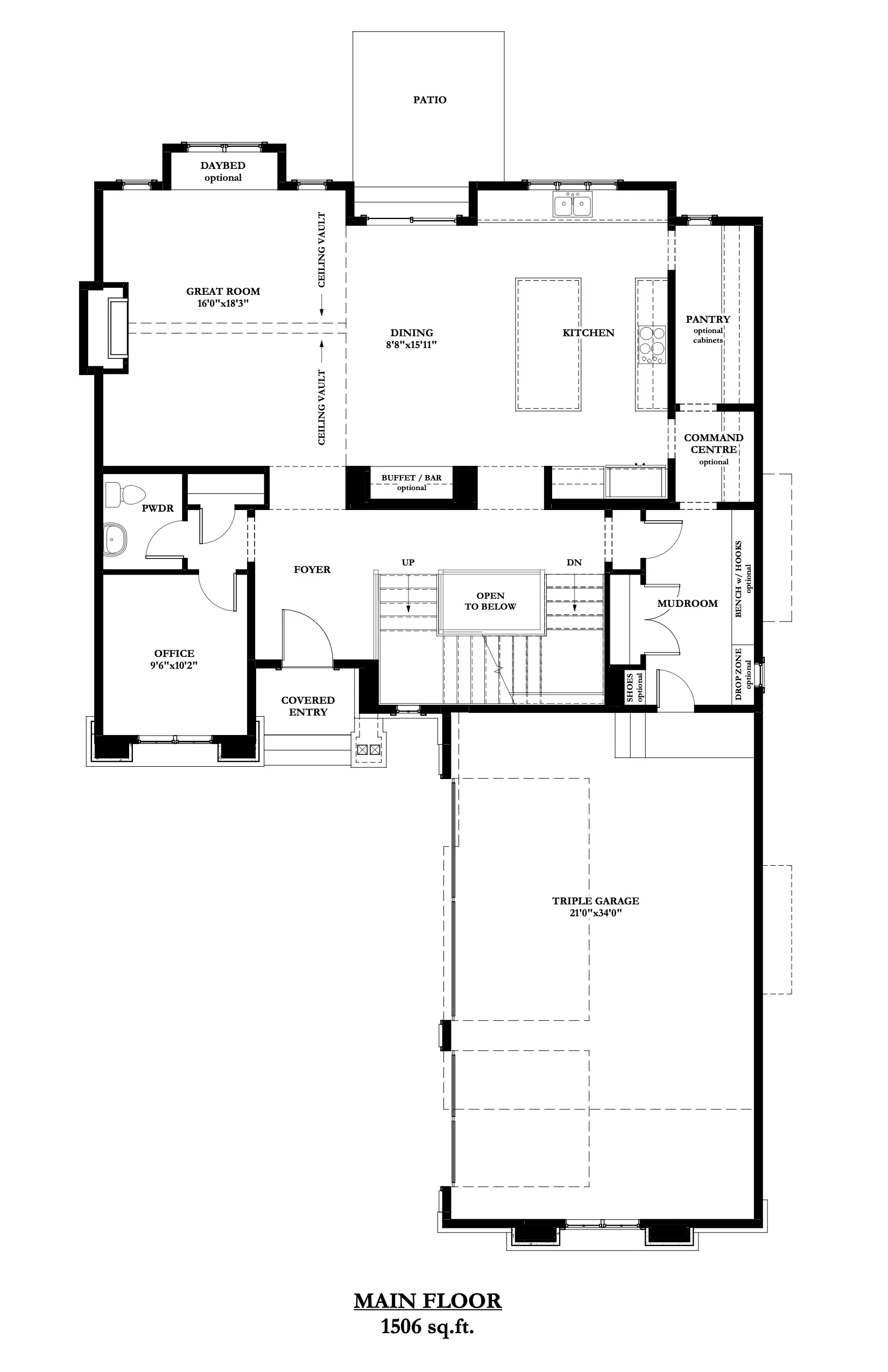 A floor plan of a house with a second story.
