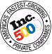 Inc. 500 badge for America's fastest-growing private companies, awarded 2019, 2020, and 2021.