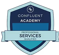 Shield badge reading Confluent Academy Professional Services Qualified.