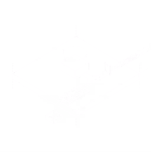 Technical drawing of conveyor belt system with rotating box and control panel on a platform.