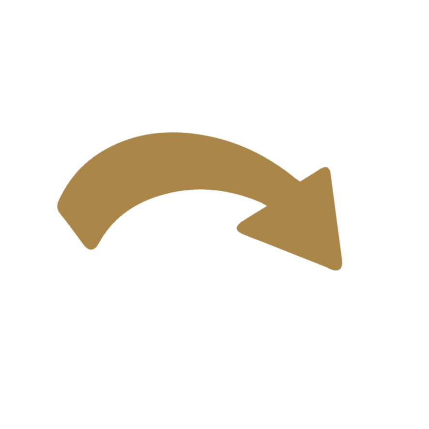 Curved golden arrow pointing downwards and to the right.