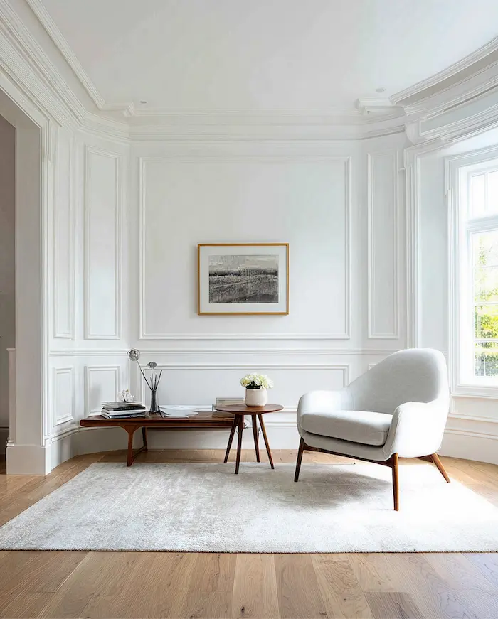 A modern colonial style lounge room.