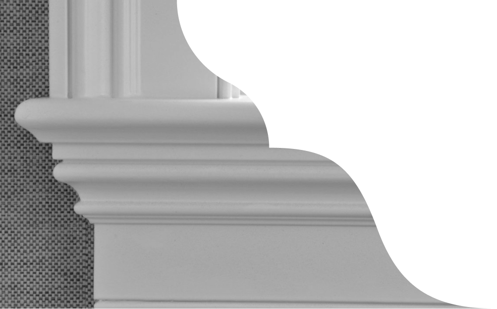 A detail image of a window sill moulding.