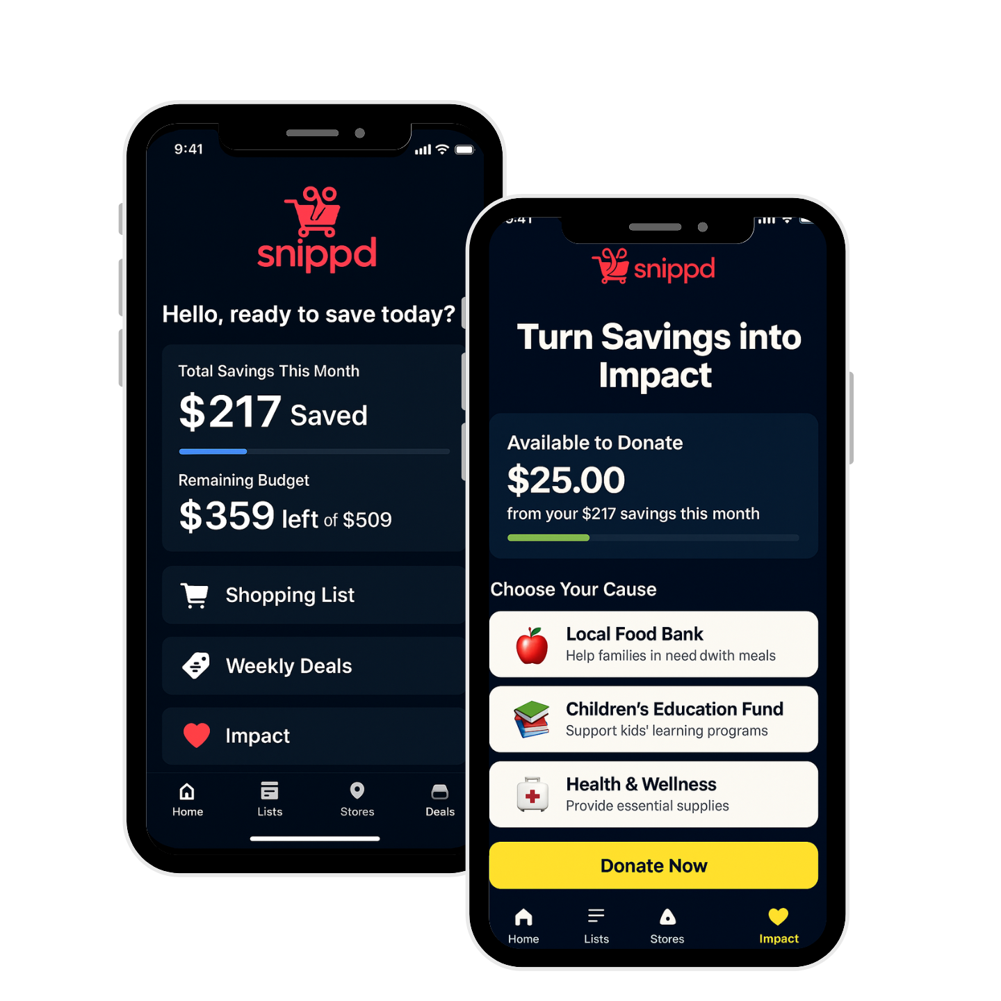 Mockup of Snippd App 
