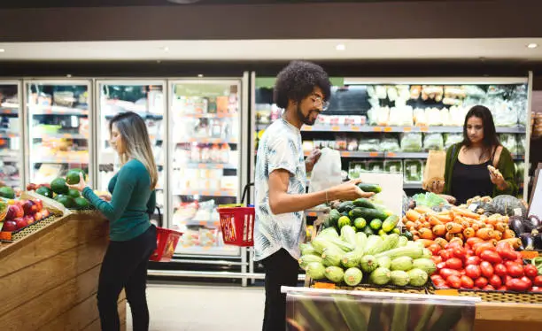 People shopping for groceries