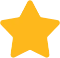 Solid yellow five-pointed star icon on a white background.